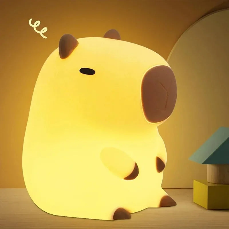Cute capybara night light representing fun viral things you do not need but immediately want