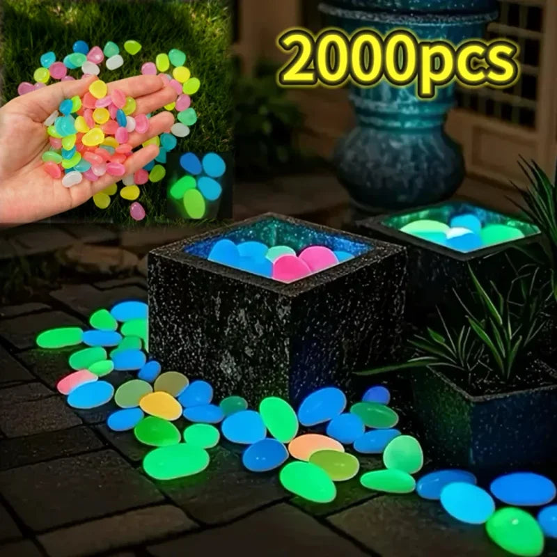 100-Piece Glow-in-the-Dark Garden Pebbles