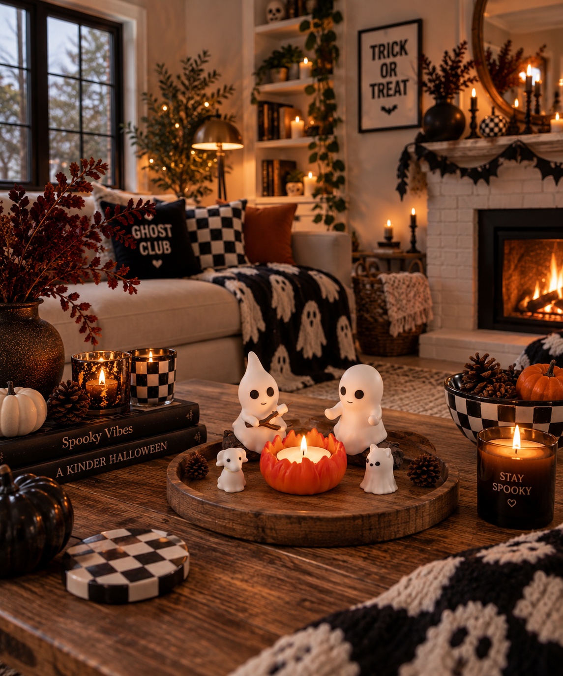Ghost Campfire Halloween Figurine Set