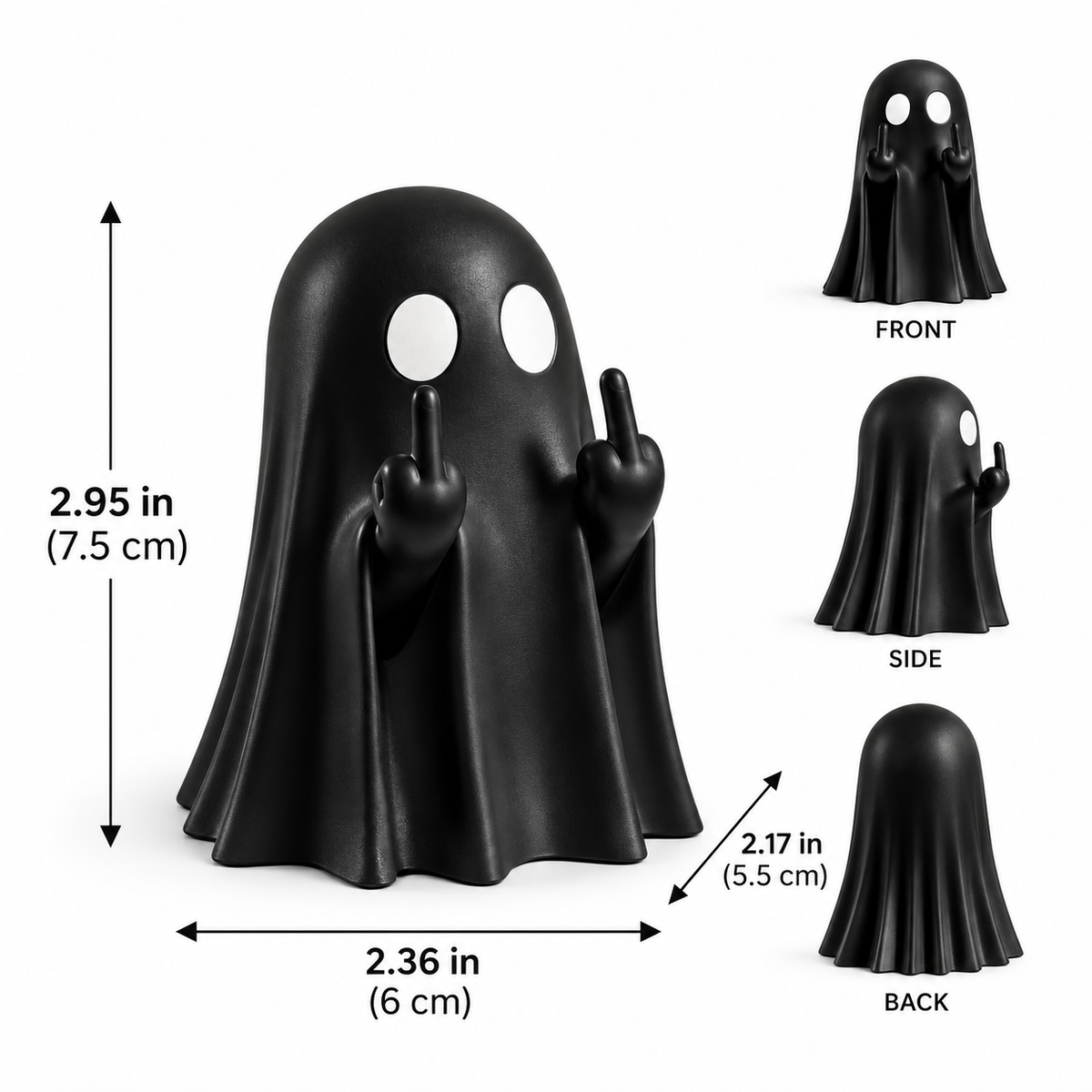 Sassy Middle Finger Ghost Statue