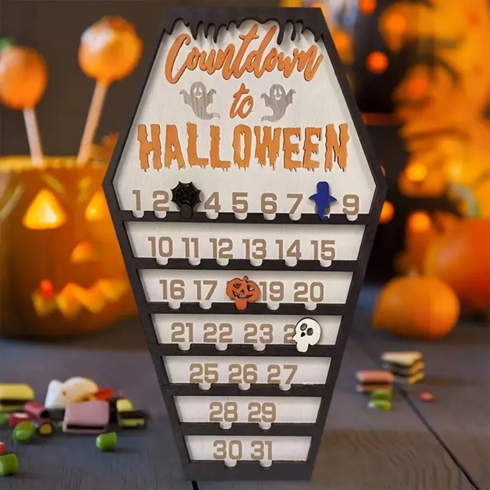 Wooden Halloween Countdown Calendar