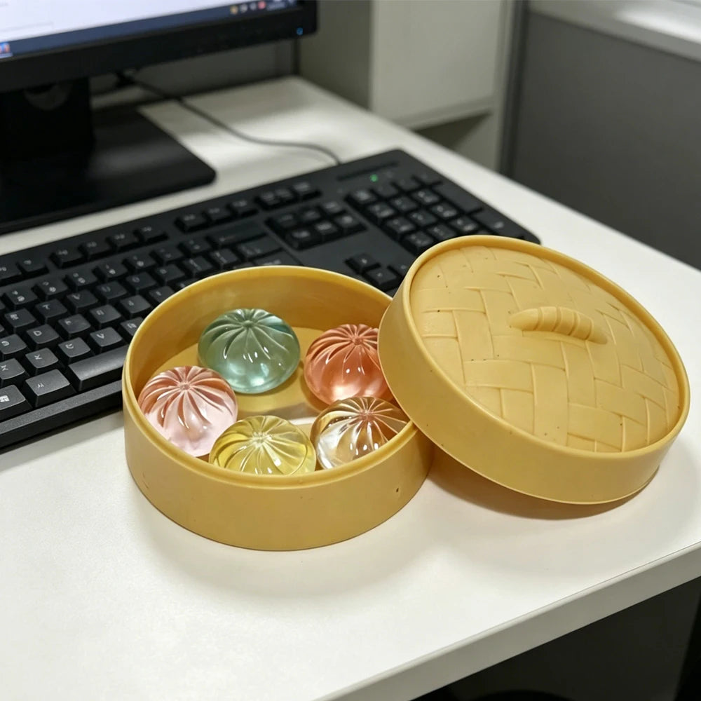 Mini Dumpling Squishy Set with Steamer