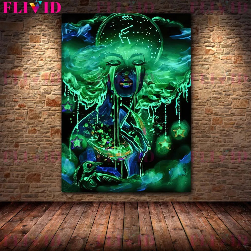 Glow-in-the-Dark Zodiac & Witchy Wall Art