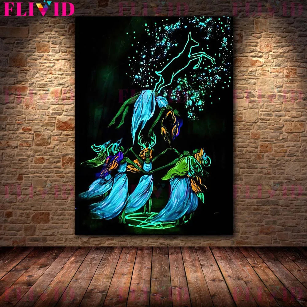 Glow-in-the-Dark Zodiac & Witchy Wall Art