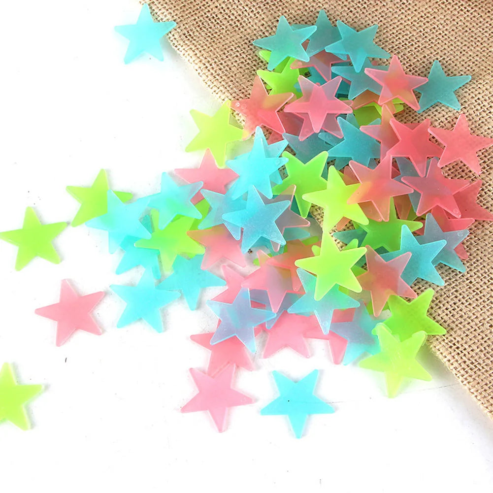 100-Piece Glow-in-the-Dark Star Wall & Ceiling Stickers