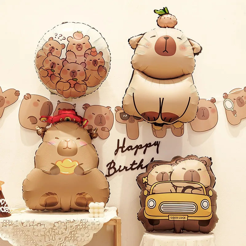Cute Capybara Foil Balloons – Birthday & Party Decor