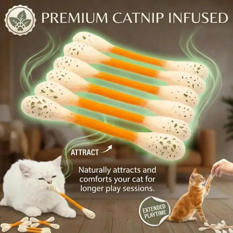 Giant Cotton Swab Catnip Kicker Toy