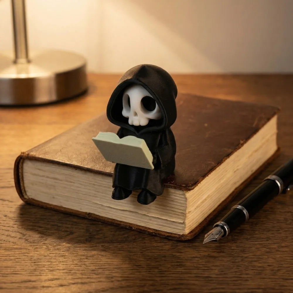 Tiny Reading Ghost Figurine