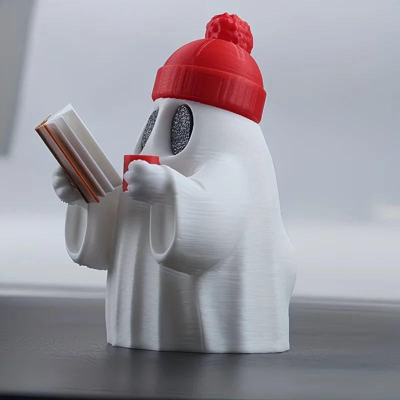 Little Ghost Reading Figurine