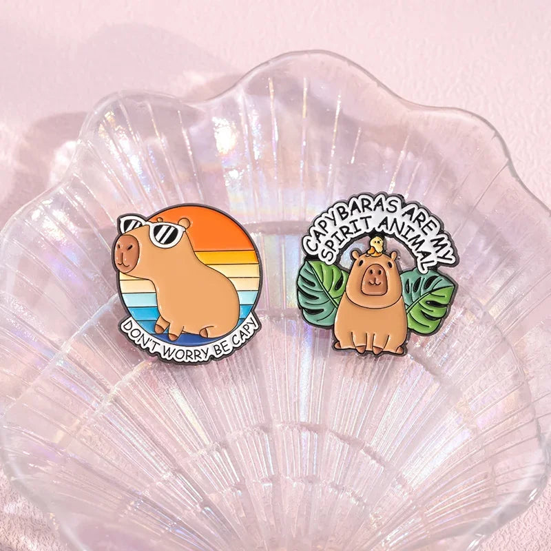 Cute Capybara Enamel Pin Collection