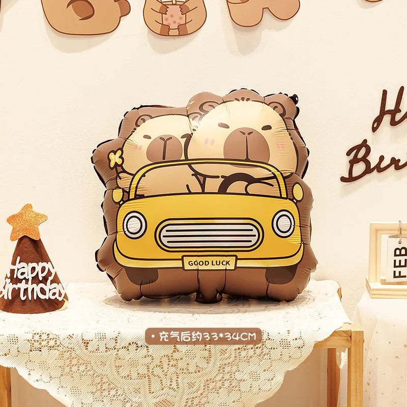 Cute Capybara Foil Balloons – Birthday & Party Decor