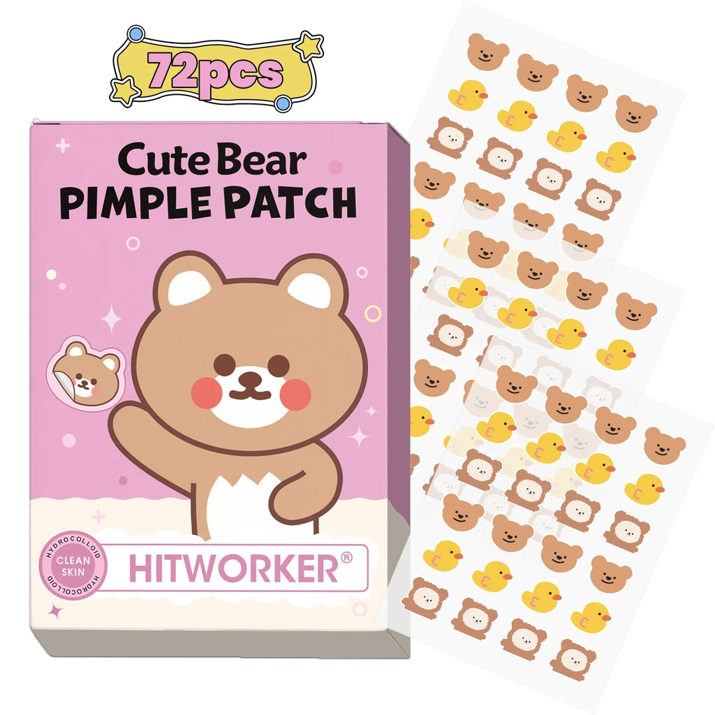Cute Cartoon Hydrocolloid Blemish Patches – 72 Pack