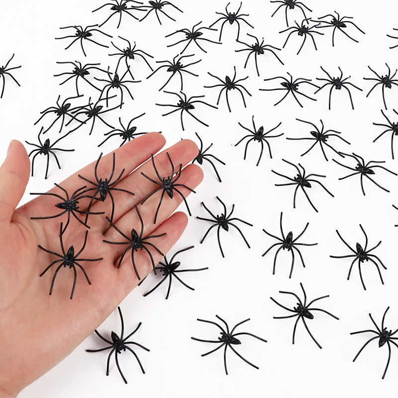 Glow-in-the-dark Halloween spider decorations