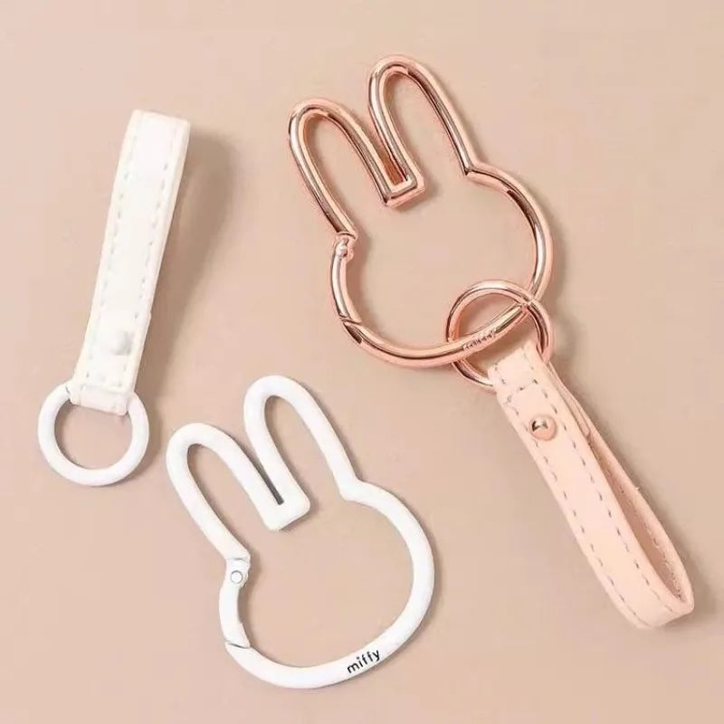Miffy Rabbit Head Keychain – Cute Bag Charm