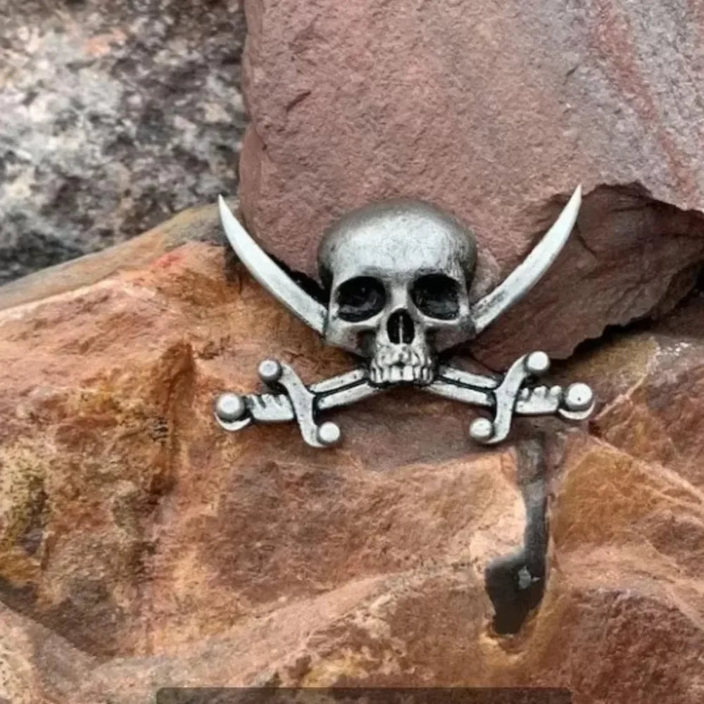 Gothic skeleton brooch pin