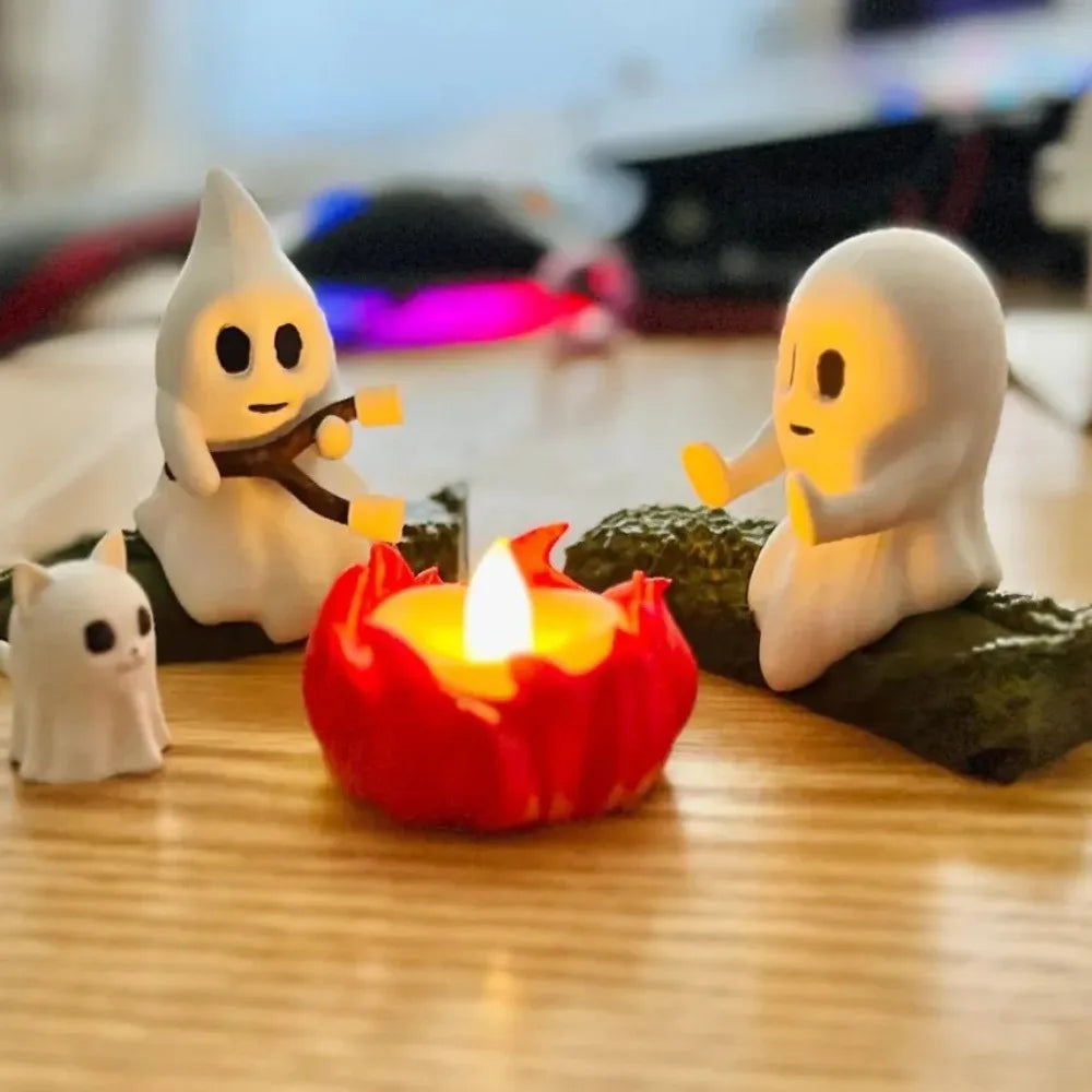 Ghost Campfire Halloween Figurine Set