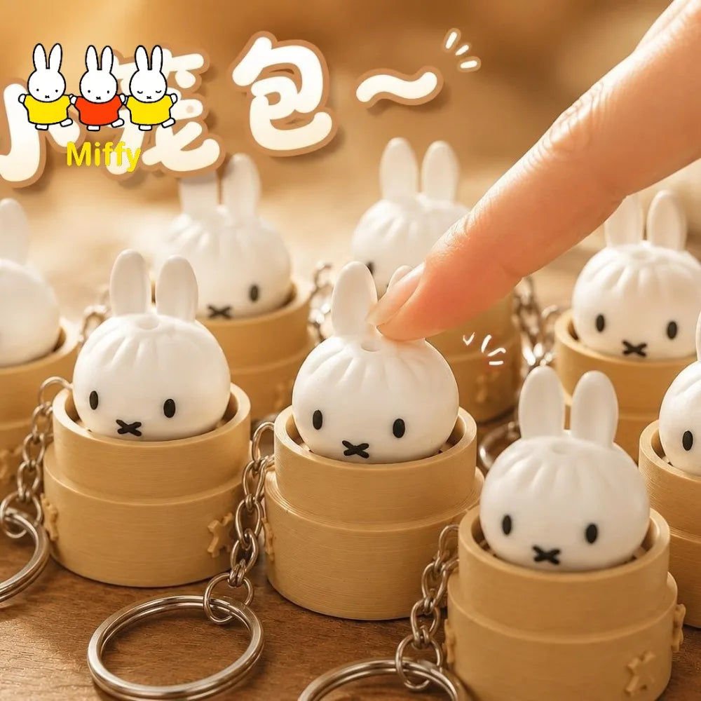 Miffy Steamed Bun Stress-Relief Keychain