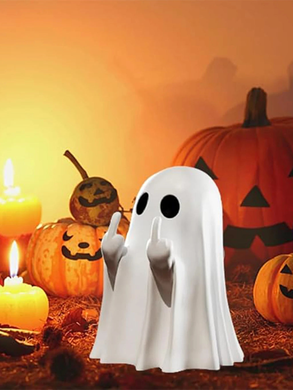 Sassy Middle Finger Ghost Statue