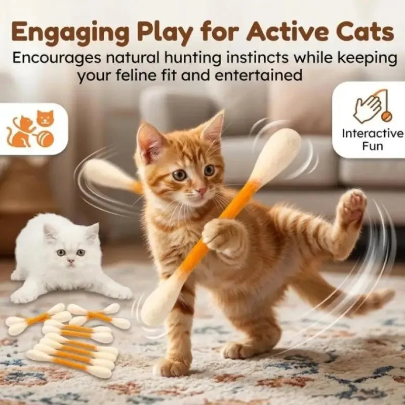 Giant Cotton Swab Catnip Kicker Toy