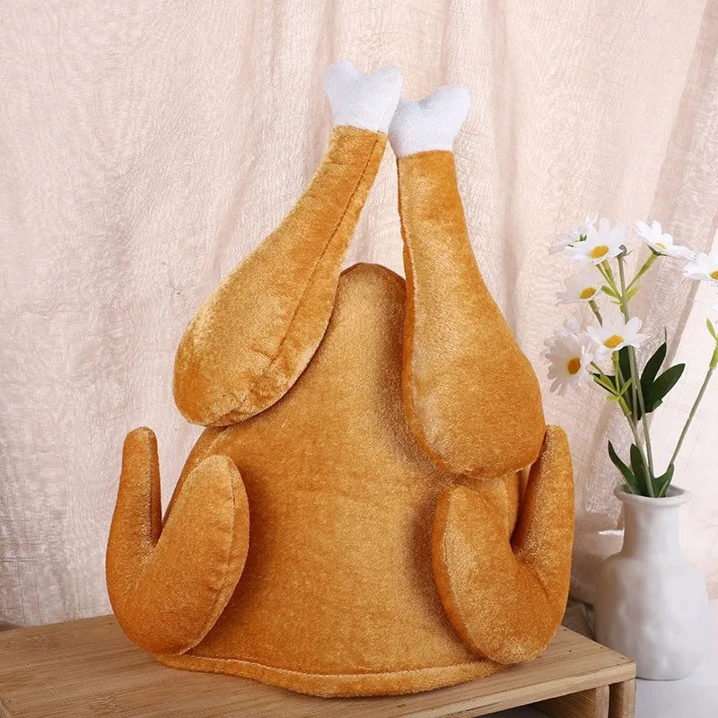 Plush Chicken Leg Novelty Hat