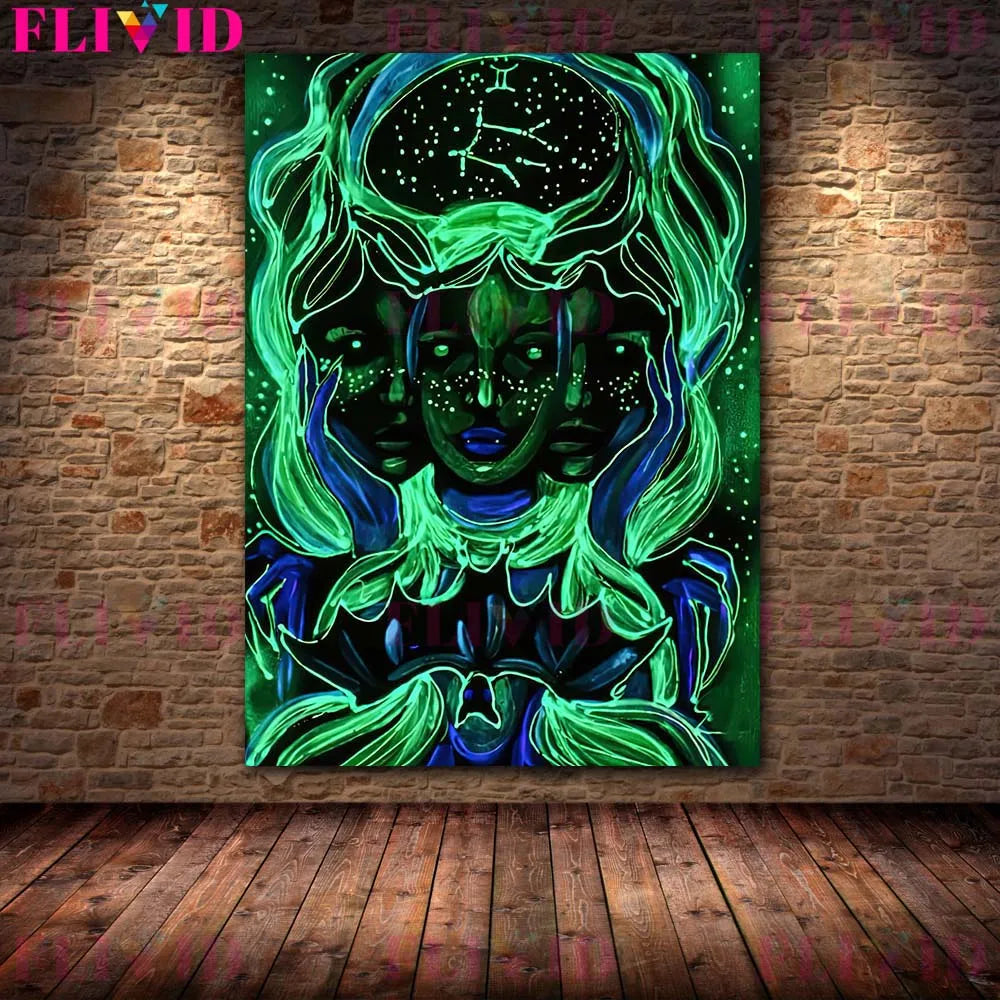 Glow-in-the-Dark Zodiac & Witchy Wall Art