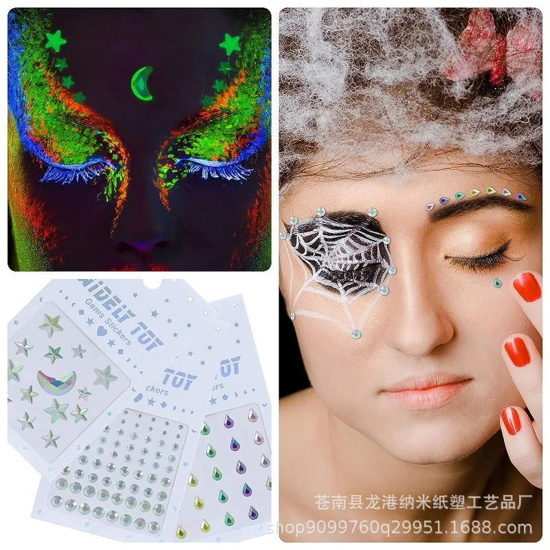 Glow-in-the-Dark Festival Face Gems