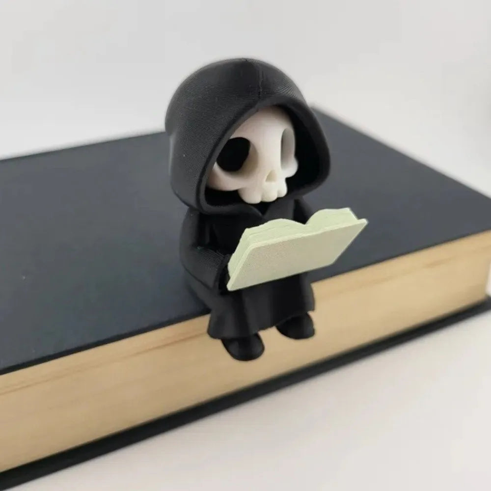 Tiny Reading Ghost Figurine