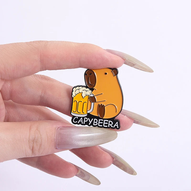 No Troubles, Just Bubbles Capybara Enamel Pin