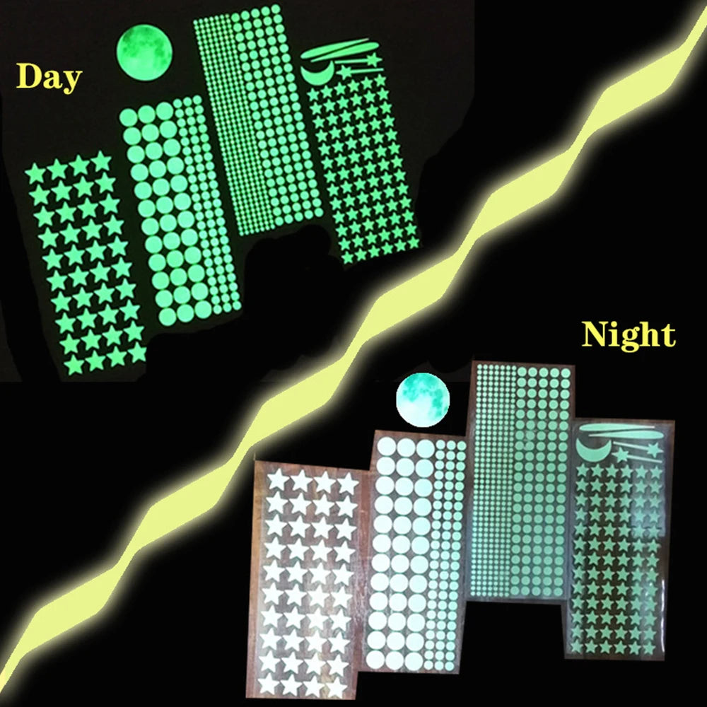 637-Piece Glow-in-the-Dark Stars & Moon Ceiling Stickers