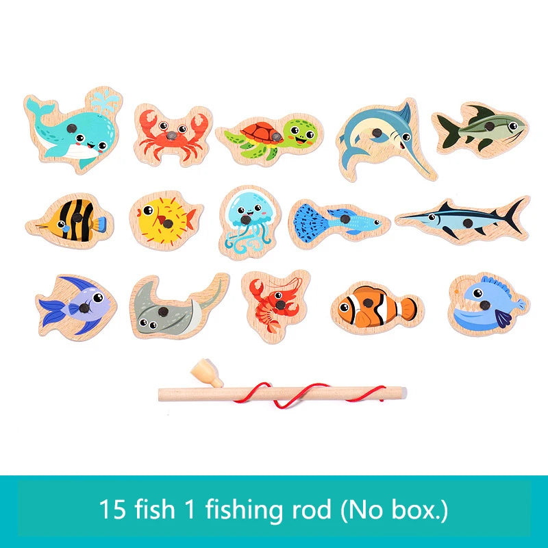 Wooden Magnetic Fishing Game for Kids