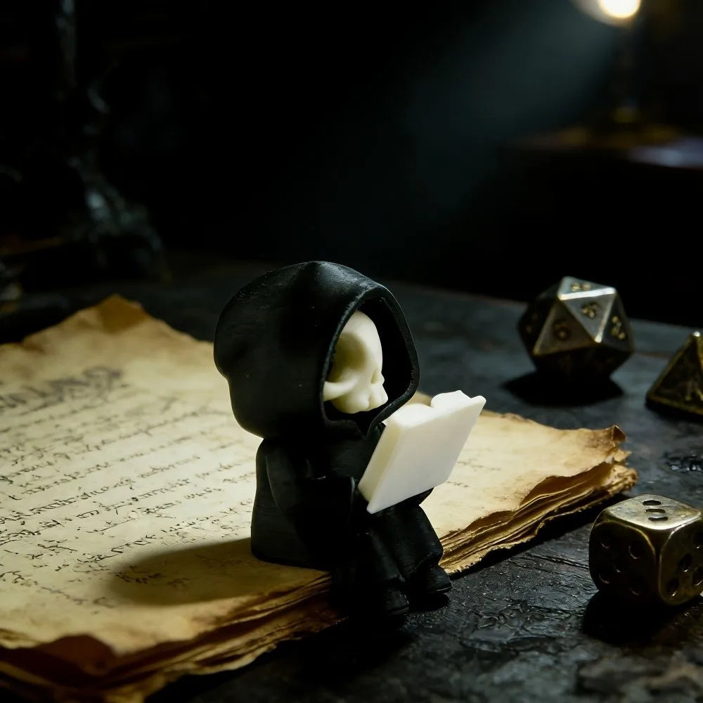 Tiny Reading Ghost Figurine
