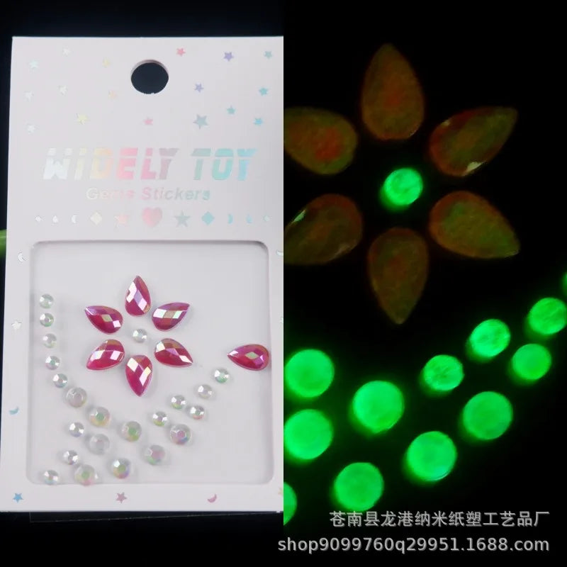 Glow-in-the-Dark Festival Face Gems
