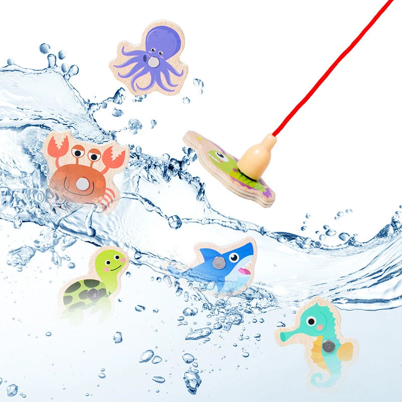 Wooden Magnetic Fishing Game for Kids