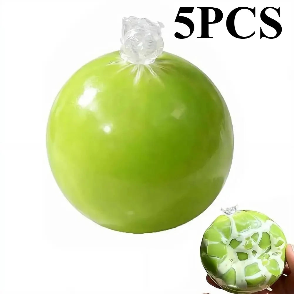 Wax-Skin Squishy Stress Balls — 5 Pack