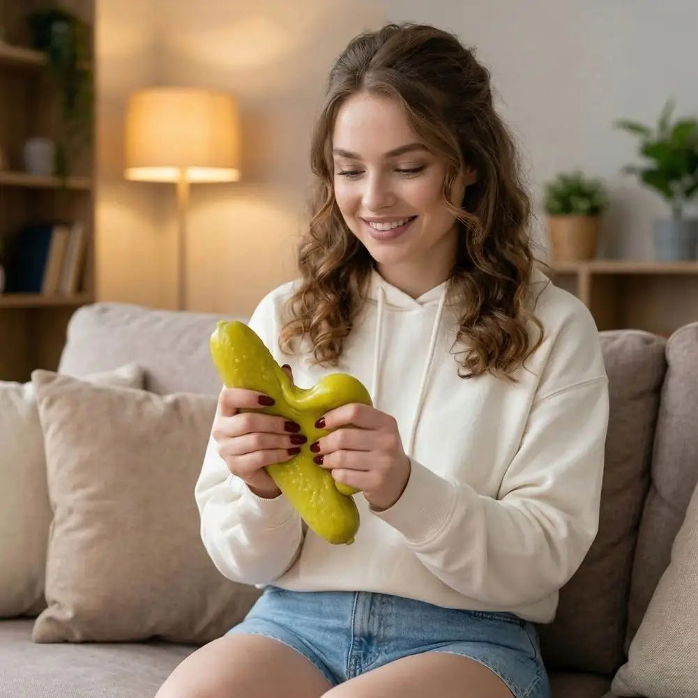 Jumbo pickle squishy stress toy