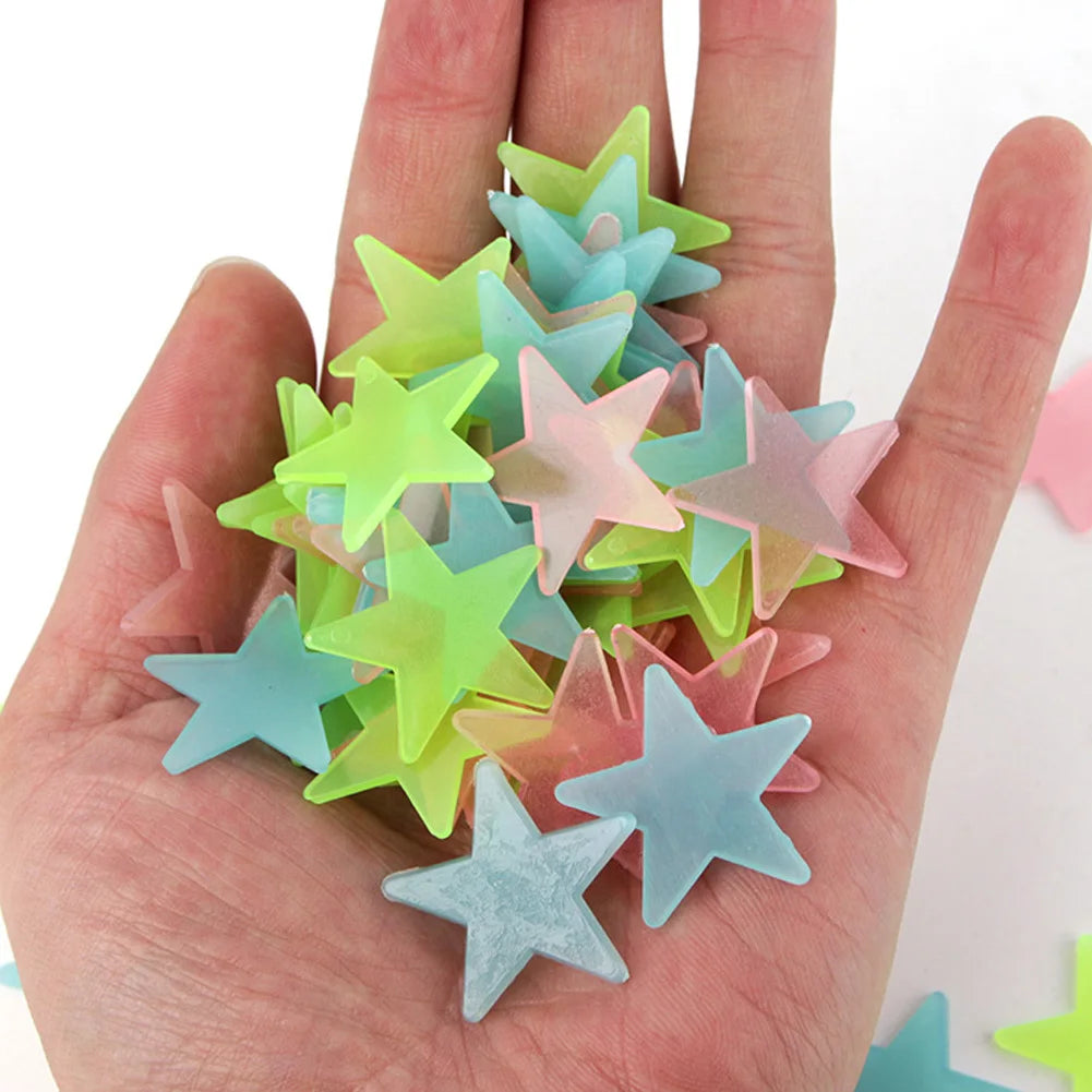 100-Piece Glow-in-the-Dark Star Wall & Ceiling Stickers