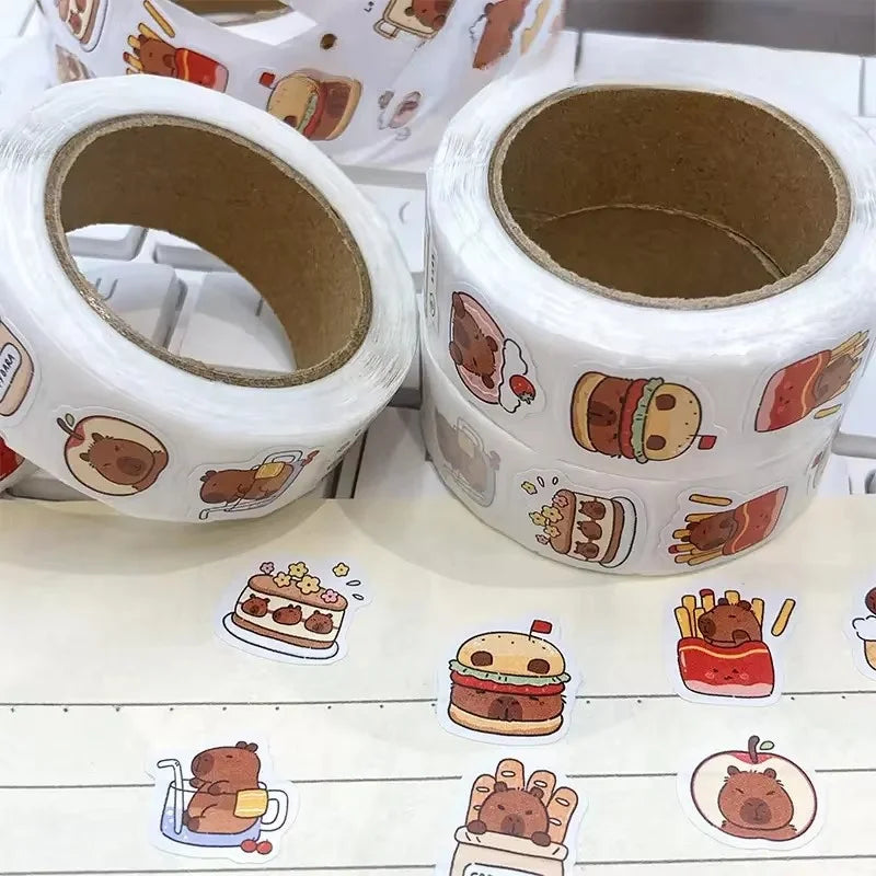 Cute animal and food capybara stickers