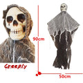 Hanging Skull Ghost Halloween Decoration – 35 in