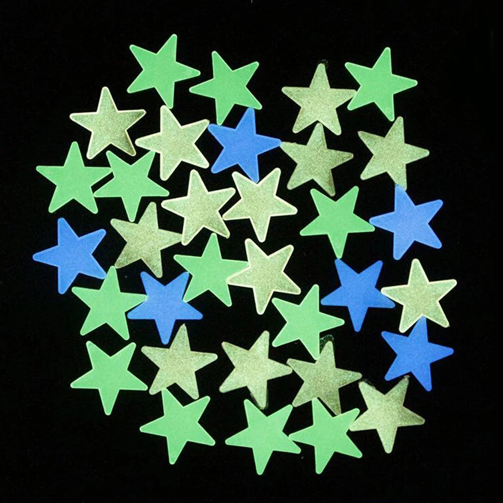 100-Piece Glow-in-the-Dark Star Wall & Ceiling Stickers