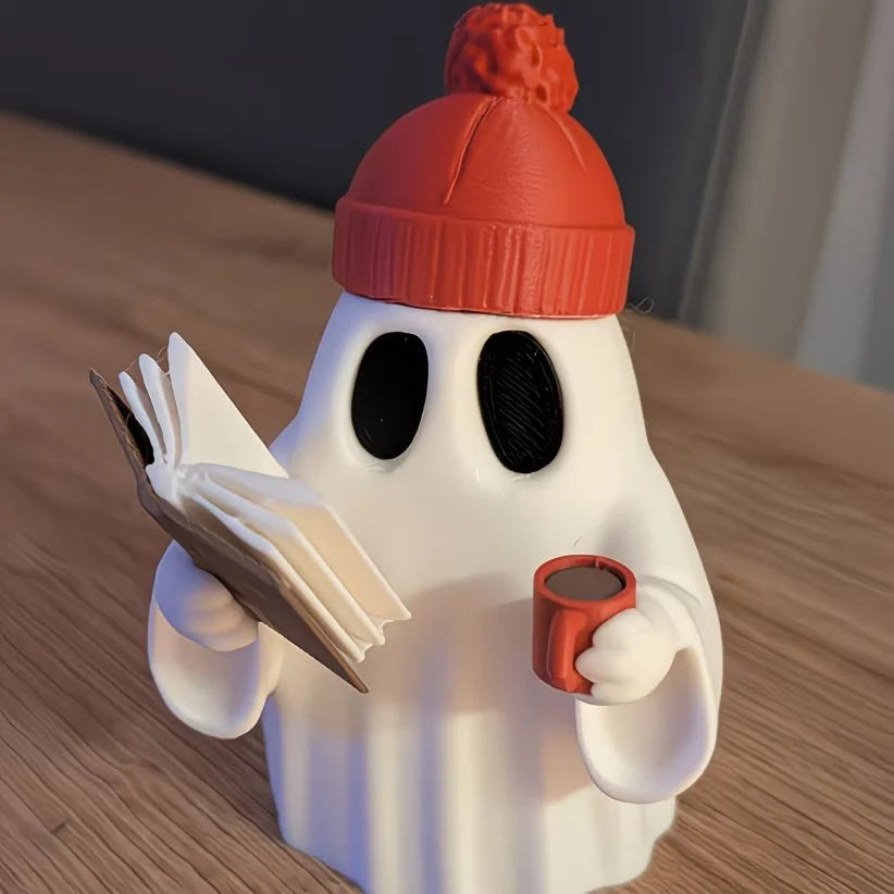 Little Ghost Reading Figurine