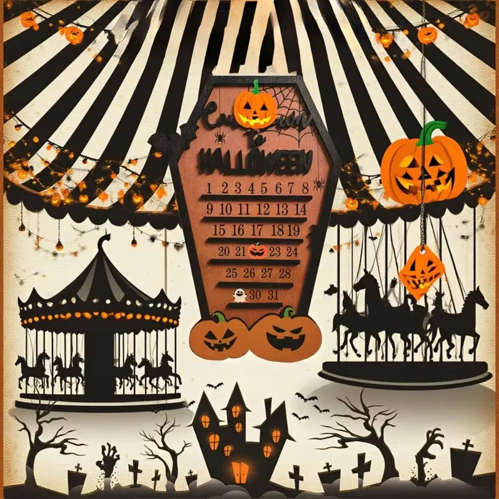 Wooden Halloween Countdown Calendar