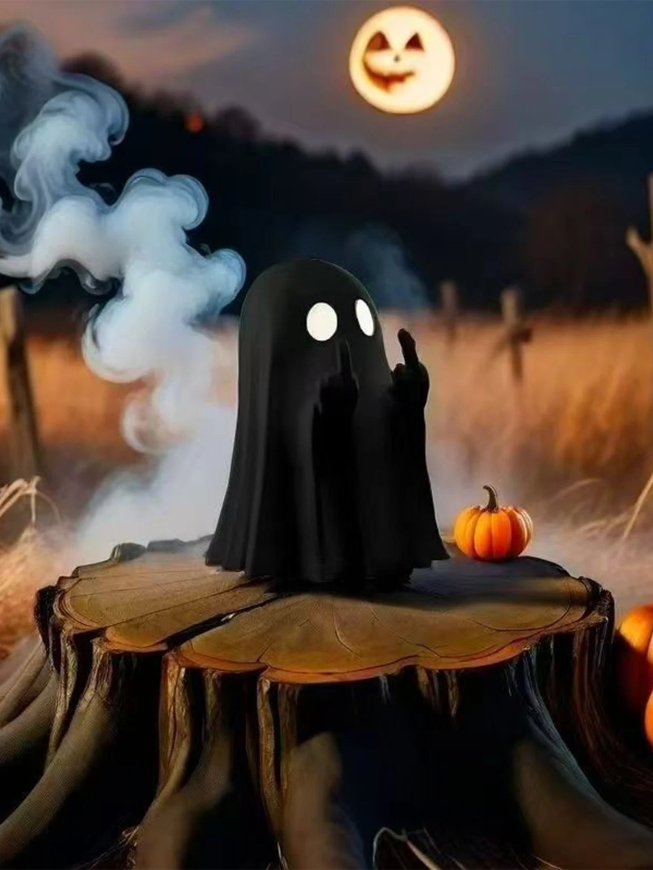Sassy Middle Finger Ghost Statue
