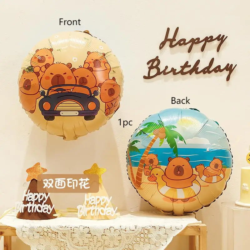 Cute Capybara Foil Balloons – Birthday & Party Decor