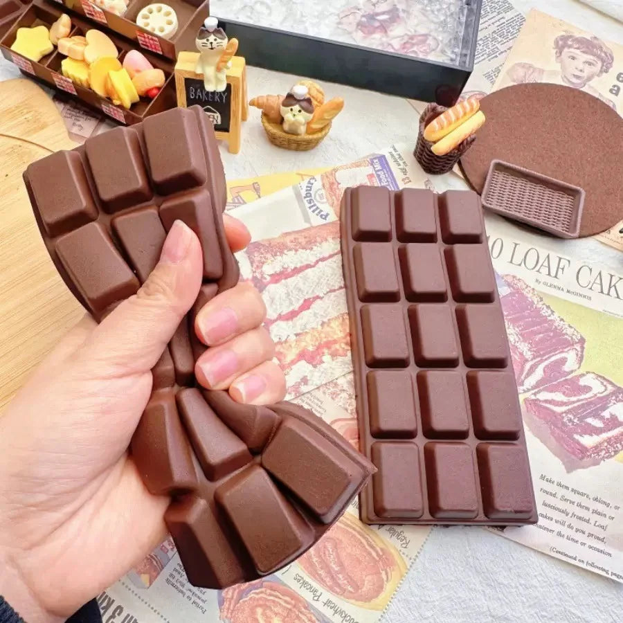 Realistic chocolate bar squishy - brown chocolate
