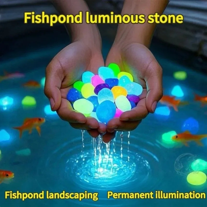 100-Piece Glow-in-the-Dark Garden Pebbles