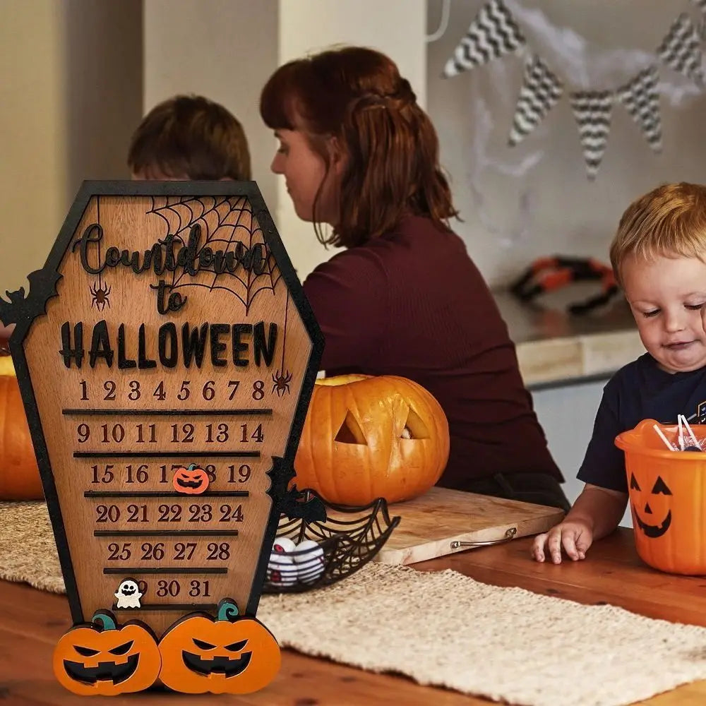 Wooden Halloween Countdown Calendar