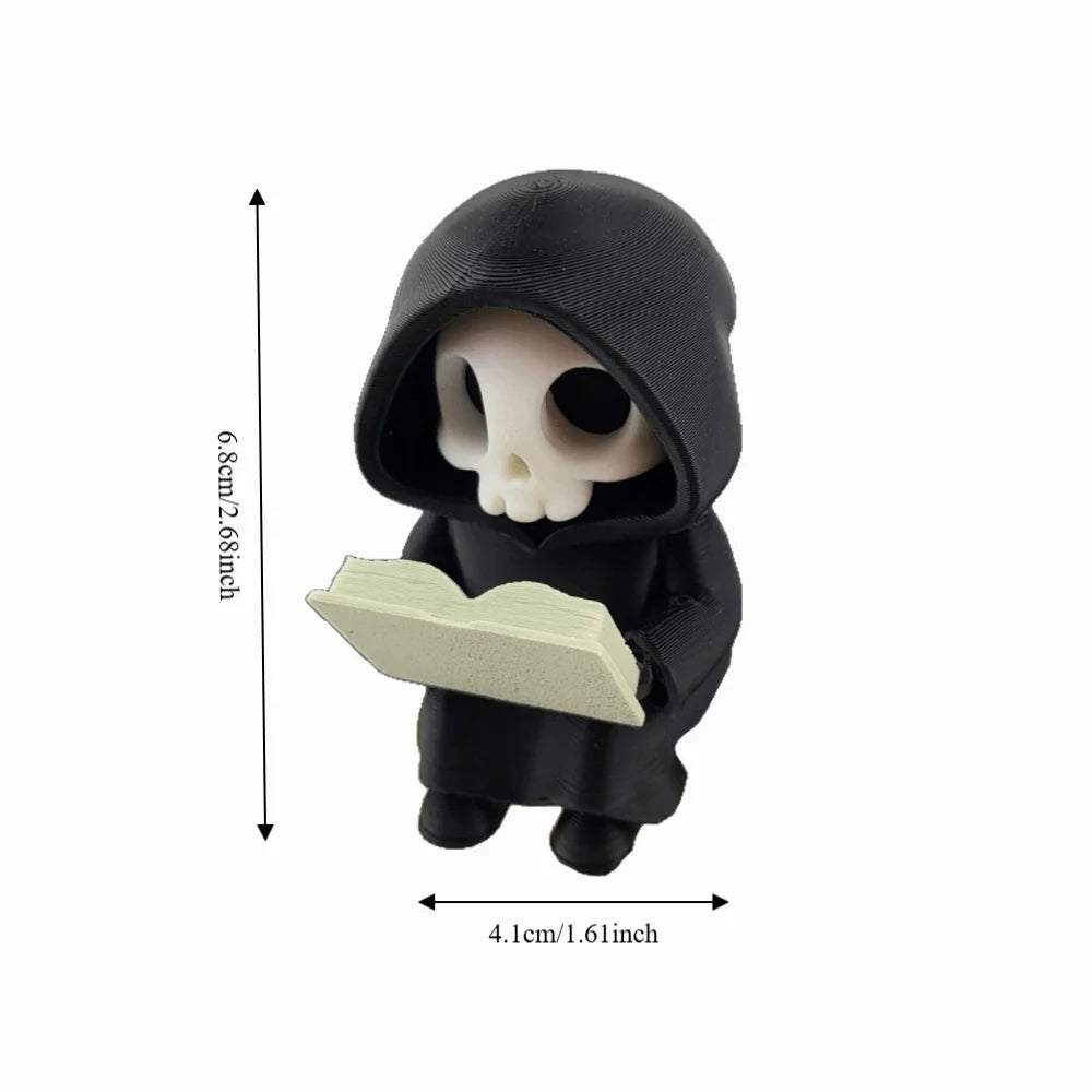 Tiny Reading Ghost Figurine