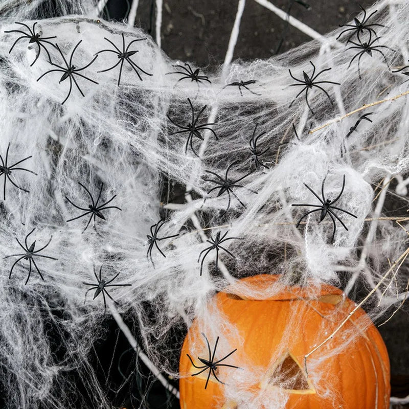 Black Halloween spider decorations