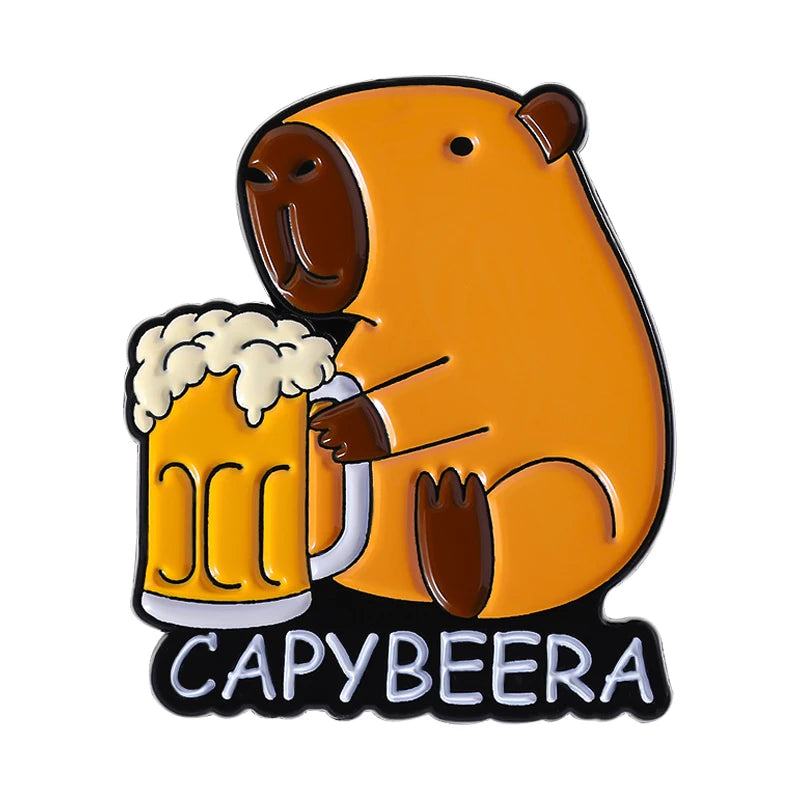 No Troubles, Just Bubbles Capybara Enamel Pin