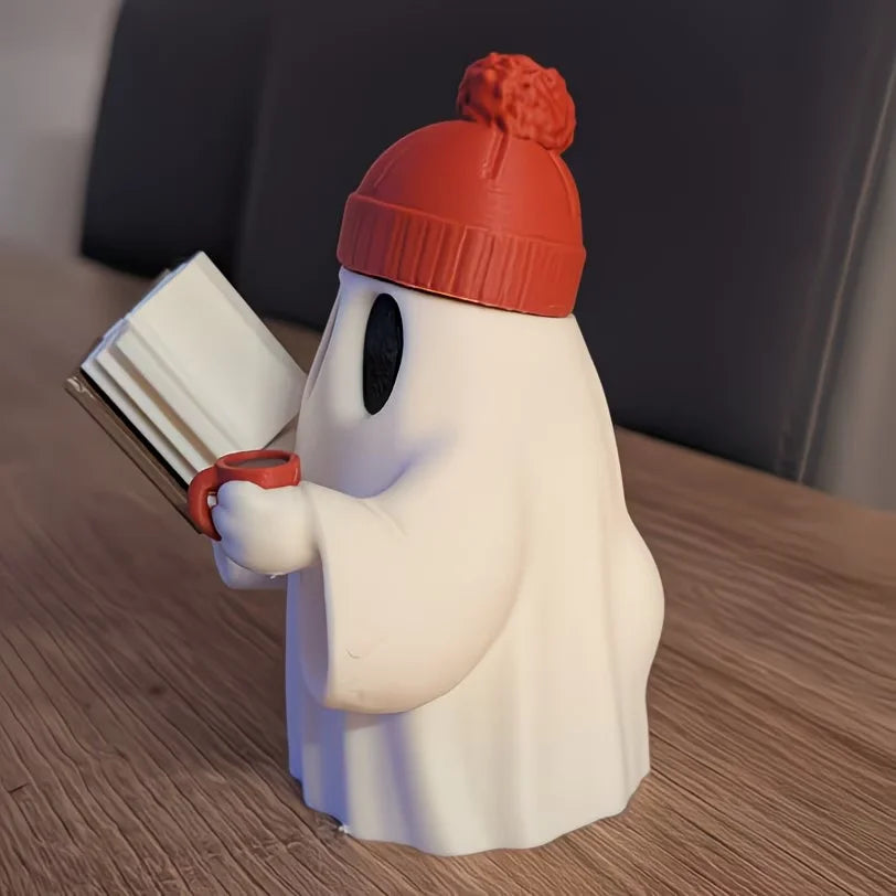 Little Ghost Reading Figurine